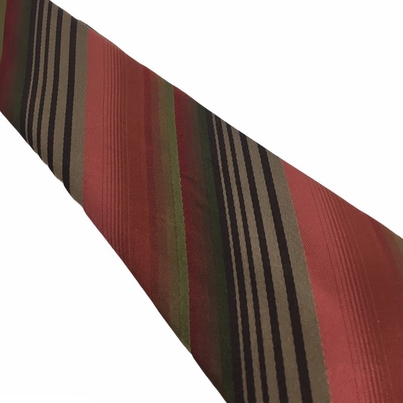 2 Ties Lot Kenneth Cole & Nautica 100% Silk Stripe Geo Diamonds Print Classic - Picture 5 of 12